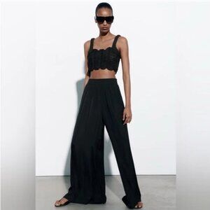 NWT ZARA FLOWING PALAZZO PANTS M